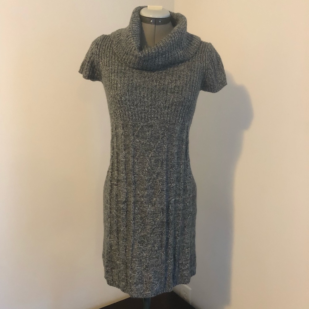 Pink Rose Petites sweater dress cowl neck grey L